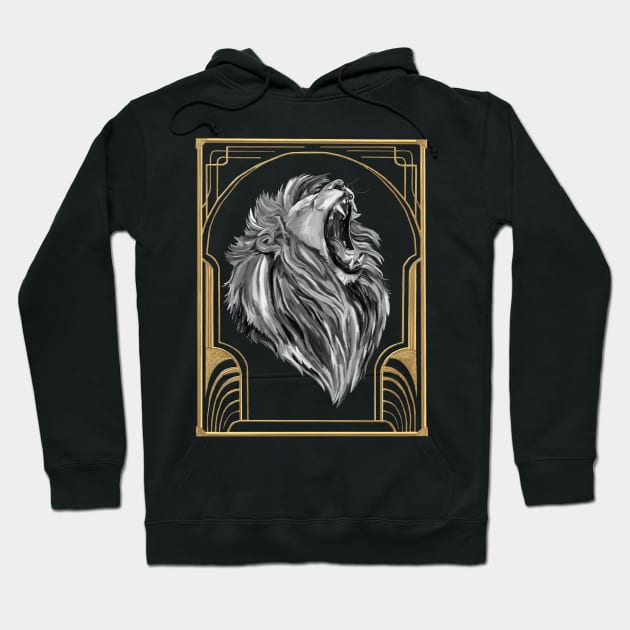 Deco Art 20's Roaring Lion Hoodie by Art by Deborah Camp